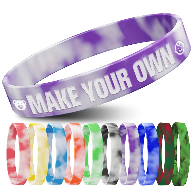 73pcs 'Custom' Silicone Wristbands Featuring Bear Design